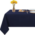 Fitable Rectangle Tablecloth Stain and Wrinkle Resistant Washable Polyester Table Cloth for Buffet Parties and Camping (60x102 inch, Navy Blue)