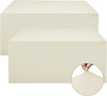 Nasitos Fitted Table Covers Stretch Spandex - 96 x 30 Inch - 2 Pack Beige Rectangle Table Clothes for 8 Foot Folding Tables, Fabric Tablecloths for Parties, Trade Show, Craft Show, Birthday