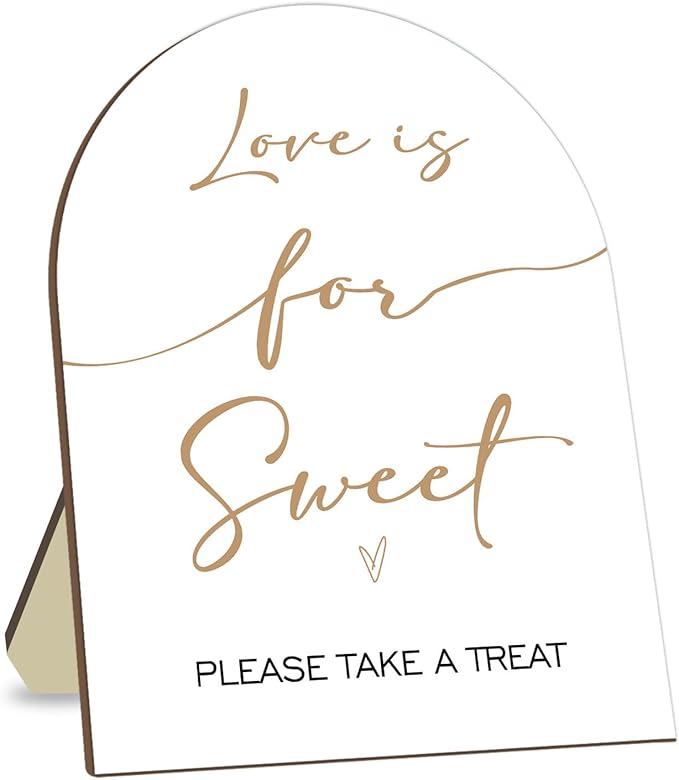Bridal Shower Decor Supplies, Love is Sweet Please Take A Treat Sign, Love is Sweet Wooden Sign with Stand, Wedding Sign Bridal Shower Favors for Guests, Bridal Shower Party Supplies 9 * 11IN