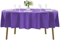 60 inch Round Tablecloth Washable Polyester Table Cloth Decorative Table Cover for Wedding Party Dining Banquet（60 inch,Purple）