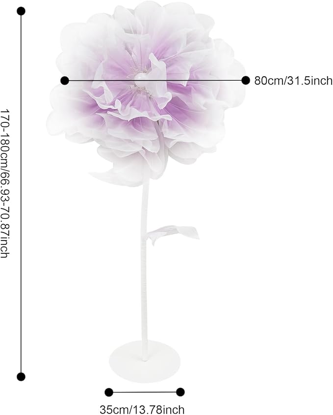 Wedding Giant Electric Artificial Flower, Auto Blooming Artificial Flowers with Lights, Large Peony Electric Flower Decor with Auto Open/Close for Home Wedding Party Decoration, Purple