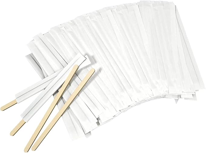 5×1000Pcs Disposable Wood Coffee Stir Sticks Stirrers Individually Paper Wrapped Coffee Tea Beverage Stirrers Stirrings 7.5 Inch,190mm