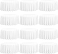 fani 12 Pack 90 Inch Round Tablecloth, White Polyester Tablecloth for Round Table,Washable Fabric Table Cover for Wedding Party Dining Buffet Banquet Restaurant and Camping