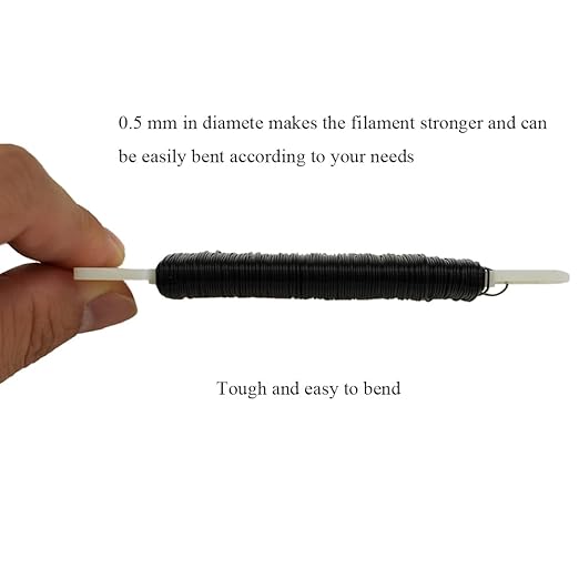 HAHIYO 26Gauge Black Metal Floral Wire - 1 Roll, 38 Yards (115 Feet) - Flexible Paddle Wire for Craft, Christmas Wreath, Flower Arrangement, Bouquet Wrapping, Wedding, DIY