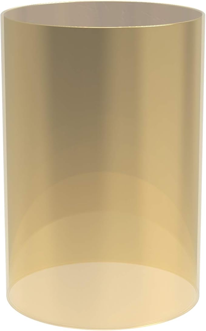 Electroplated Glass Hurricane Mirror Effect Cylinder Candle Holder Bottomless Glass Sleeve Lamp Shade Replacement (Gold,5X8)