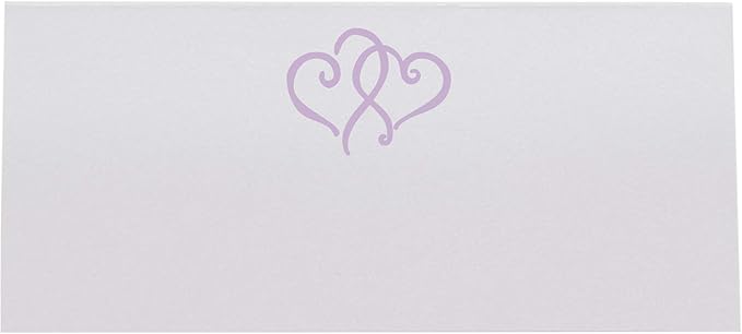 Linked Hearts Printable Place Cards, Lavender (Choose Color), Set of 150 (25 Sheets), Laser & Inkjet Printers - Wedding, Party, Dinner, and Special Events - Made in the USA
