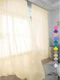 Window Light Yellow Sheer Curtains 48 Inches Width 72 Inches Long 2 Panels Sheer Curtain Clear Curtains Basic Rod Pocket Panel for Home Living Room Bedroom Kids Room Yard Patio Parlor Sliding