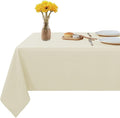 Fitable Rectangle Tablecloth Stain and Wrinkle Resistant Washable Polyester Table Cloth for Buffet Parties and Camping (54x108 inch, Ivory)