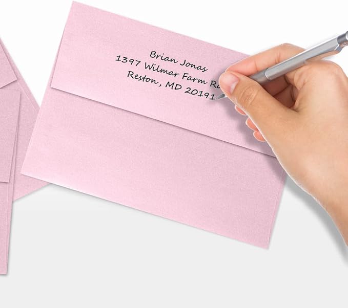 LUXPaper A7 Invitation Envelopes | Peel & Press | 5 1/4" x 7 1/4" | Rose Quartz Metallic | 80lb. Text | 250 Qty