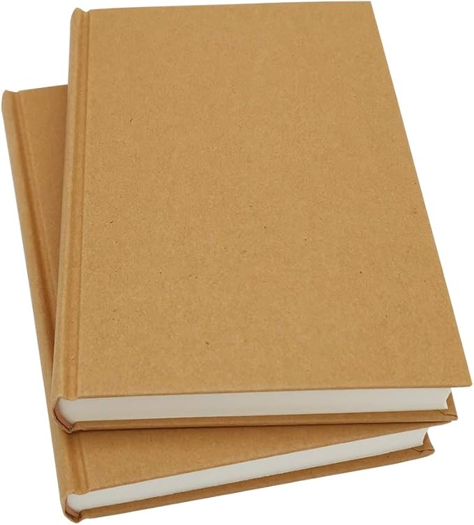 5.5x8.25 Sketch Book, Pack of 5, Each with 120 Sheets (100gsm), Hardcover Bound Sketch Notebook, Acid Free Blank Drawing Paper, Ideal for Kids & Adults, Kraft Cover