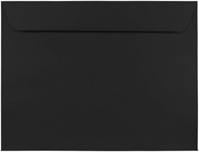 JAM PAPER 9 x 12 Booklet Premium Envelopes - Smooth Black - 50/Pack