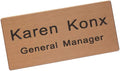Custom Engraved Name Tag Badge for Business Personalized Metal Identification with Pin or Magnetic Backing Stainless Steel ID Badge (Rose Gold/Black, 1.5" x 3")