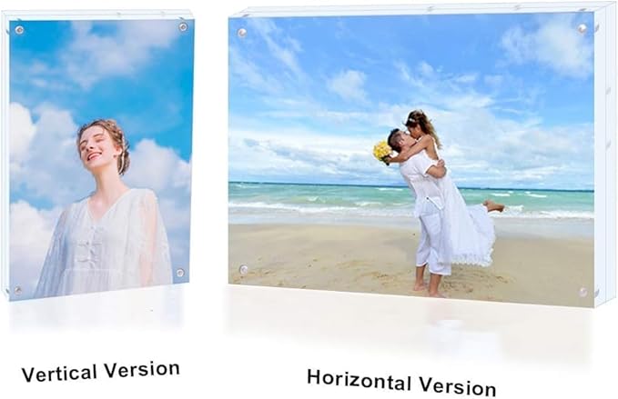 11x14 Acrylic Picture Frame,Clear Double Sided Magnetic Photo Frames With Stand,Minimalist Frameless Floating Frame for Artwork Poster Degree Diploma,Lovely Gift for Family, Friend