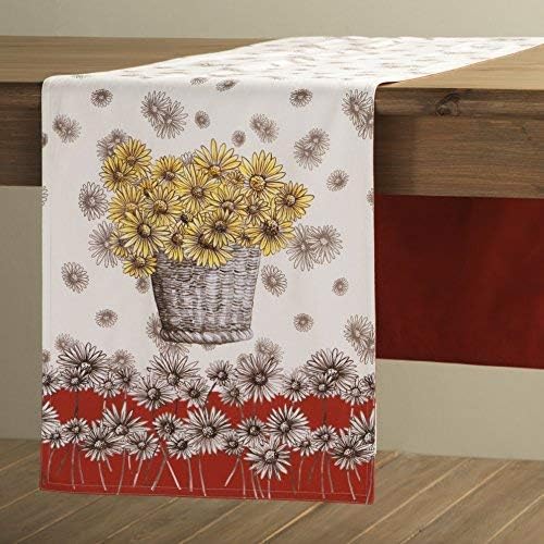 Maison d' Hermine Table Runner 100% Cotton Double Layer Table Runners 72 inches Long for Thanksgiving Christmas Decorations Home Kitchen Dining Party Wedding (Bagatelle, 14.5" x 72")