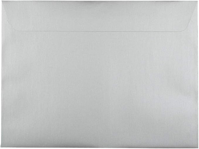 JAM PAPER 9 x 12 Open End Catalog Metallic Envelopes - Silver Stardream - 25/Pack