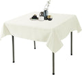 Ascoza 2pack 52x52 Inch Ivory Square in Polyester Fabric Tablecloth for Wedding,Banquet,Restaurant and Parties