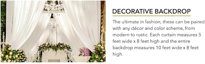 AK TRADING CO. 10 feet x 8 feet IFR Polyester Backdrop Drapes Curtains Panels with Rod Pockets - Wedding Ceremony Party Home Window Decorations - Valley Green