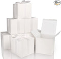 COTOPHER Small Gift Boxes 25 Pack 6x6x6 inches White Gift Boxes with Lids for Gifts, Crafting, Wedding Party Favor, Cupcake Boxes, Candy, Bridesmaids Proposal Box with Ribbons and Stickers