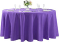 108 inch Round Tablecloth Washable Polyester Table Cloth Decorative Table Cover for Wedding Party Dining Banquet（108 inch,Purple）