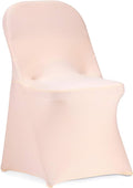 Peomeise Stretch Spandex Folding Chair Cover for Wedding Party Dining Banquet Event (Blush Pink,25pcs)