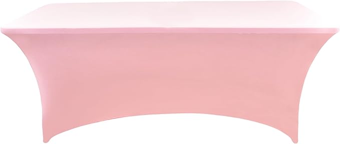 2-Pack 8ft Spandex Table Covers for Rectangle Folding Tables - Washable Elastic Tablecloth - Ultimate Fitted Table Protector for Birthday Parties, Trade Shows, Banquet
