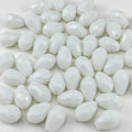 200pcs 3x5mm Teardrop Crystal Glass Beads for Jewelry Making, Faceted Vertical Hole Teardrop Glass Spacer Beads for Wind Chimes Bracelet Earring Necklace DIY Craft(White)