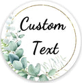 Custom Stickers for Weddings, Birthdays & Businesses - Personalized Labels with Your Logo - Waterproof, Fade and Heat Resistant - Pack of 100-1000 (Wreath C, 3.5 Inch)