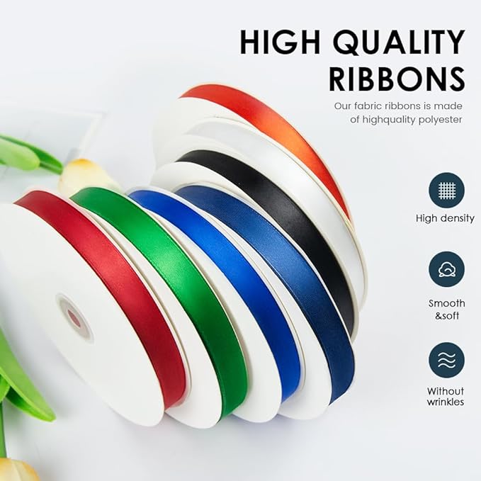 4 Inches x 25 Yards Polyester Satin Ribbon, Solid Color White Satin Ribbon for Crafts, Gift Wrapping, Hair Bows, Wedding Party Decoration, Bow Making (Pink)