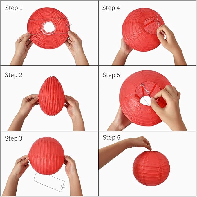 BEISHIDA 12-Inch Purple Round Paper Lanterns Hanging Decorative Chinese Paper Lanterns Lamp for Halloween Mardi Gras Birthday Wedding Party Decoration and Baby Bridal Shower（6 Packs）