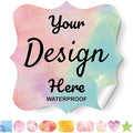 Custom Labels - Personalized Stickers with Any Design, Logo, Text; Business Logo Stickers, Thank You Labels (100, 3"x3", Fancy Frame)