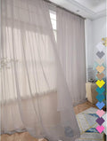 Window Light Grey Sheer Curtains 48 Inches Width 160 Inches Long 2 Panels Sheer Curtains Clear Curtains Basic Rod Pocket Panel for Home Living Room Bedroom Kids Room Yard Patio Parlor Sliding
