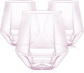40 Pcak Plastic Stemless Wine cocktail Whiskey Champagne Glasses, 12 Oz Disposable Unbreakable Cups for Party Bars Wedding Tasting (Pink)