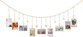 Hanging Photo Display with Clips, 9 Wood Clips, Boho Picture Frames Collage Wall Decor, Photo Hanger for Office Cubicle Decor, Kids Art Display (1)
