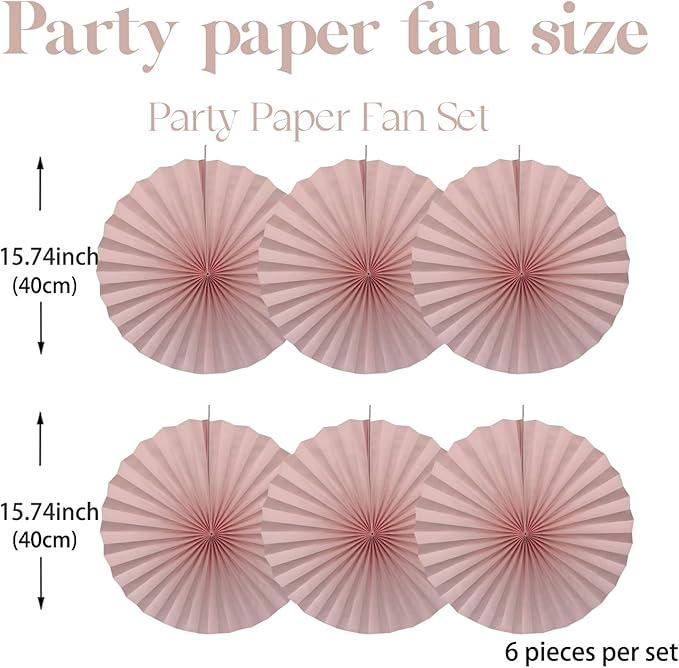 Pink Birthday Decorations,DIY Pink Paper Fans Hanging Decoration ,Party Supplies Party Fans 16in, Pink Christmas,Wedding Graduation Events Accessories 30 Color DIY Set (Baby Pink)