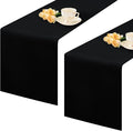 2 Pack Black Table Runner 12 x 90 Inch Solid Color Farmhouse Runners Coffee Table Dresser for Daily Party Home Decoration