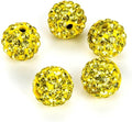 50pcs Adabele Grade A Suncatcher Crystal Rhinestone Pave Loose Beads 12mm Citrine Yellow Polymer Clay Disco Ball Spacers Compatible with Shamballa All Craft Jewelry Making DB12-29