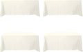 BRILLMAX 4 Pack Ivory Tablecloths for 6 Foot Rectangle Tables 90 x 132 Inch - 6ft Rectangular Bulk Linen Polyester Fabric Washable Cloth Cover for Wedding Reception Banquet Birthday Party