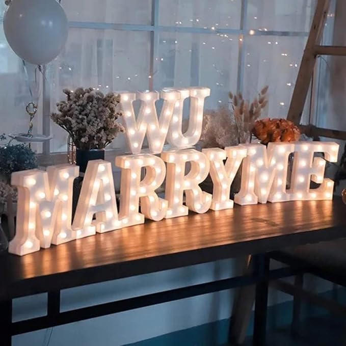 MUMUXI Marquee Light Up Letters | Large Light Up Numbers | Battery Powered and Bright with Every Letter of The Alphabet | for Wedding, Birthday, Party, Celebration, Christmas or Home Decoration (M)