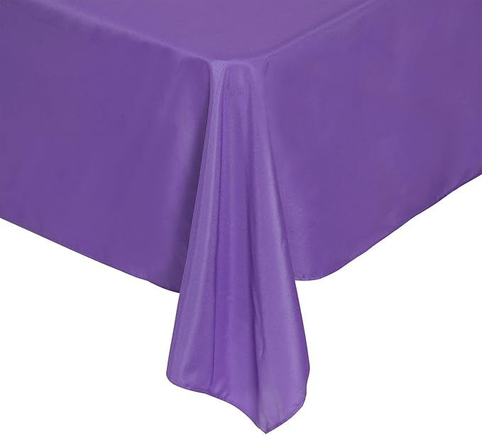 Rectangle Tablecloth 60x120 inch Washable Polyester Fabric Table Cloth for Wedding Party Dining Banquet Decoration（60x120,Purple）