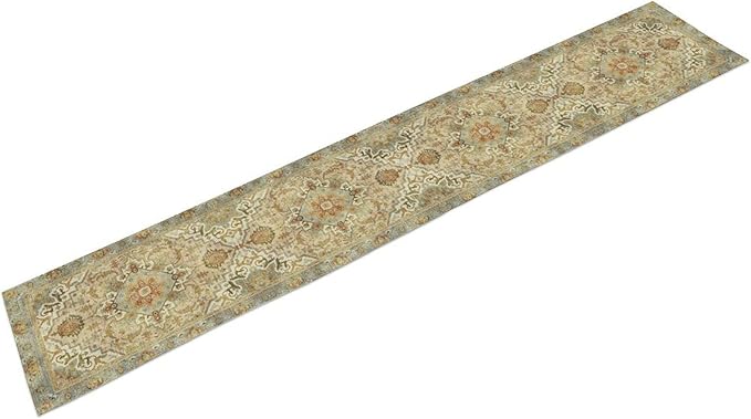 Vintage Boho Floral Table Runner, Rustic Old Farmhouse Yellow Retro Flower Pattern for Home Kitchen Table Decor Dining Coffee Room Party Decor 13x36in
