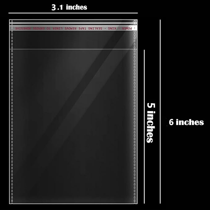 3x5 Inches 100 Pcs Self Sealing Cellophane Bags Clear Cookie Bags Resealable Cellophane Bag for Packaging Cookies,Gifts,Favors, Products,Candy