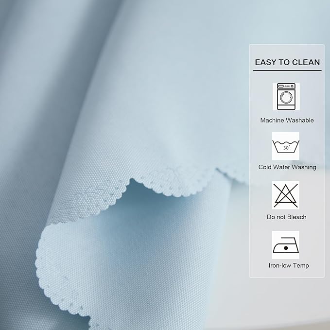 Small Square Light Blue Tablecloth 36 x 36 Inch Polyester Fabric Washable Table Cover Decorative Wrinkle Resistant Solid Color Table Cloth for Dining Party Wedding Camping