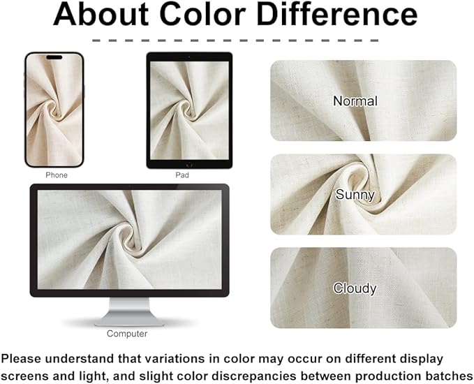 Vision Home Natural Pinch Pleated Semi Sheer Curtains Textured Linen Blended Light Filtering Window Curtains for Living Room Bedroom Pinch Pleat Drapes with Hooks 2 Panels 42" Wx63 L