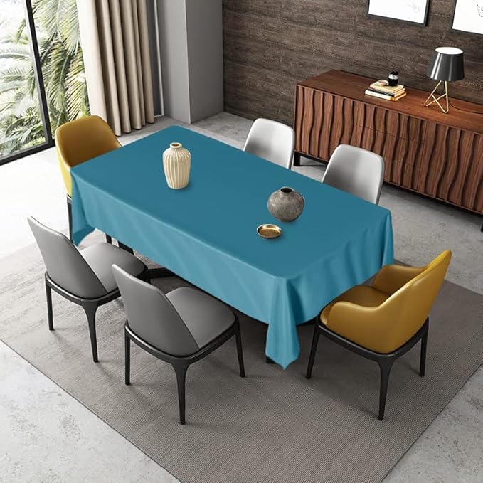 Fitable Rectangle Tablecloth Stain and Wrinkle Resistant Washable Polyester Table Cloth for Buffet Parties and Camping (54x78 inch, Teal)