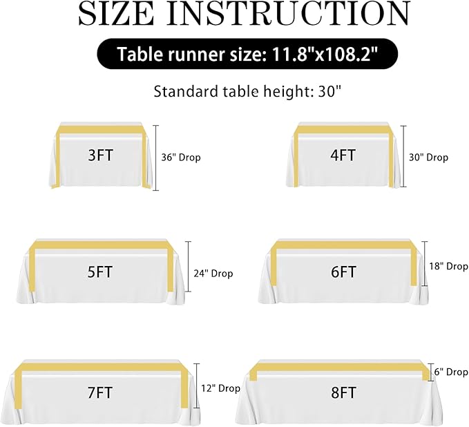 SHEJIZE 20 Pack Light Gold Satin Table Runner 12x108 Inches Long, Bright Silky Smooth Satin Table Runner Table Decor for Wedding Banquet Christmas Prom Event Birthday Party