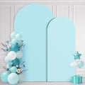 Ledido Wedding Arch Backdrop Cover 6FT 7.2FT Arch Covers 2Set Fitted Stretchy Spandex Round Top Stand Backdrop Cover for Wedding Banquet Ceremony Birthday Party Baby Shower Event Decoration,Blue