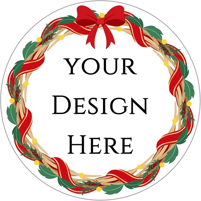 100-1000pcs Custom Stickers Merry Christmas Stickers Personalized Labels Adhesive Xmas Decorative Envelope Seals Stickers for Cards Gift Boxes (Round-2)