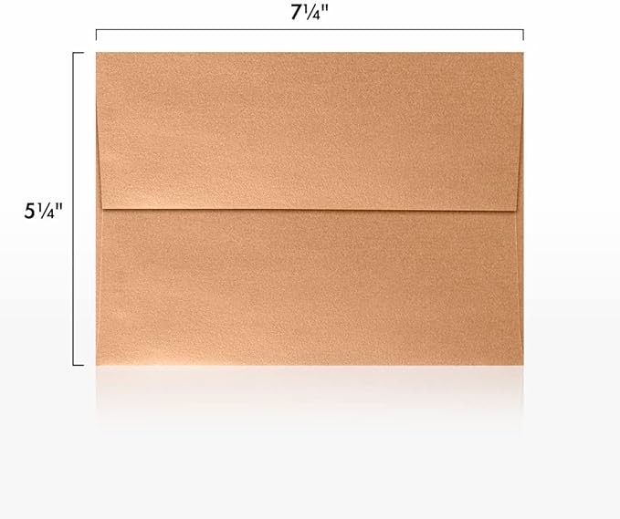LUXPaper A7 Invitation Envelopes | Peel & Press | 5 1/4" x 7 1/4" | Copper Metallic | 80lb. Text | 500 Qty