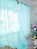 Window Lake Blue Sheer Curtains 48 Inches Width 45 Inches Long 2 Panels Sheer Curtain Clear Curtains Basic Rod Pocket Panel for Home Living Room Bedroom Kids Room Yard Patio Parlor Sliding