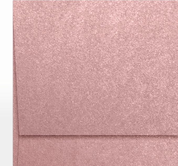 LUXPaper A7 Invitation Envelopes | Peel & Press | 5 1/4" x 7 1/4" | Misty Rose Metallic - Sirio Pearl | 84lb. Text | 500 Qty